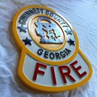 Fire Department Gwinnett County 3d Routed Plaque Wood Patch Sign Custom Carved