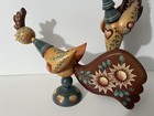 Wooden Rooster   Chicken Hen Set  2  Handpainted Decor Made In Russia Beautiful