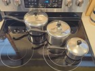 Nice Vintage Farberware 6 Piece Saucepan Pot Set 1qt  2qt  3qt Aluminum Clad Ss