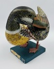 Vintage Hand Carved And Painted Wooden Duck Figurine
