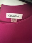 Calvin Klein Pink purple Solid Sheath Knee Dress Round Neck Size 12