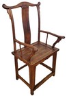 Antique Chinese Early 19th C Asian Carved Teakwood Large Yoke Arm Chair Armchair