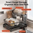 2 Tier Over The Sink Dish Drying Rack Stainless Steel Kitchen Dish Drainer Black