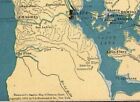1909 Original Antique Hammond Map  Panama Canal W current Construction Progress
