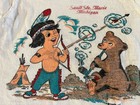Rare 50-60s Vintage Kids Size 2 Graphic T Native American smoking Bear Unique