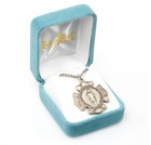 Large Sterling Silver Saint Florian Firefighter Pendant Medal Necklace W  Chain