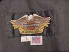 Vtg Harley Davidson Harley Owners Group Black Leather Vest Sz L Large W  Patches