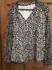 Women   s Casual V -neck Long Sleeve Boho Top Loose Floral Printed  Sz Xl