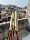 Antique Style Brass Finish Binocular With Wooden Tripod     Maritime Home Decor