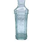 Decorative Clear Green Pressed Glass Bottle Or Vase W  Cork 10-1 4  Tall Spain