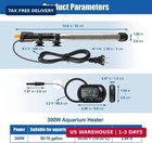 300w Adjustable Knob Aquarium Heater Submersible Fish Tank Heater With Digital T
