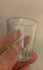       vintage Paneled Design Clear Shot Glass Mcm 1950   s