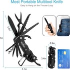 16 In 1 Multitool Knife Pocket Multi Tool Handmade Gift For Men Black