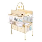 Baby Changing Table  Foldable Diaper Change Station With 2 Fabric Drawers