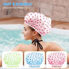 6pcs Shower Caps  Elastic Reusable Waterproof Plastic Shower Cap For Women Ladie