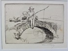Eileen Soper 1921 Etching  the Tiddlers  Signed In Pencil And Titled On Matte