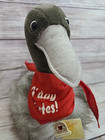 Vintage Heartline Plush Brisbane Emu Stuffed Animal Toy Gray Red Bandana 14 