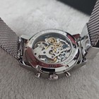 Tophill Chronograph Automatic Red Dial Tachymeter Mesh Band 50m Watch