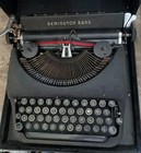 1940s Remington Rand Deluxe Model 5 Black Portable Typewriter With Case Works