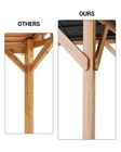12x20 Ft Heavy   duty Wooden Gazebo  Galvanized Steel Double Roof With Netting
