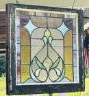   Antique Stained Glass Transom Window   22  X 21 5    Architectural Salvage