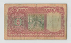 Burma 5 Rupees 1939  P-4  Original Circulated  A28 003524  Popular  Kgvi  K8