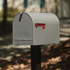 Stanley Gray  Extra Large  Steel  Post Mount Mailbox   Steel Gibraltar Rural