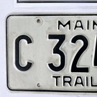 Maine Trailer License Plate     free         C 32490   Vintage Antique 1987 1988 Tags