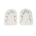 Vintage Handmade Floral Lace Crochet Cotton Arm Chair Covers Coquette Retro 