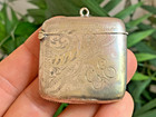 Victorian Epns Vesta Case Match Safe Holder Striker Silver Plated England C 1900