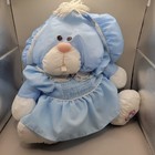 Vintage 1986 Easter Bunny Rabbit Blue Fp Fisher Price Puffalump With Dress
