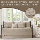 Daybed Cover Set 6 Piece Quilted Cotton Scallop Edge Khaki Madison Park Led