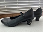 Black Character Shoes Ladies Size  47  14 M 2 5  Heel Leather Sole  Nwob
