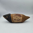 Australian Aboriginal Animal Figurine Hand Carved Wood Etched Butterfly   Snake