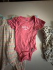Gerber Baby Girl 5-piece Clothing Lot 0-3 Months Pajama And Onesies