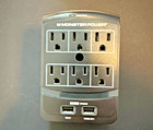 Monster Power Surge Protector     6 Outlets 2 Usb Ports     Reliable Protection-used