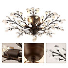 Vintage Crystal Pendant Lamp Flower Ceiling Light Fixture Chandelier Bedroom New