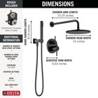 Delta Shower W  Raincan  Hand Shower   Valve Matte Black-certified Refurbished