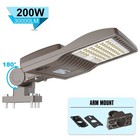 Led Shoebox Wall Light Arm Mount Parking Lot Street Flood Lights 200w Ac100-277v