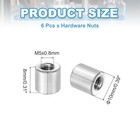 6pcs 304 Stainless Steel M5x0 8mm Round Coupling Nuts  0 39x0 31  odxh 