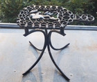 Antique Cast Iron Hearth Kettle Fireplace Trivet Girl With Dog 11 Inch Length