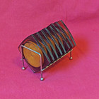 Vintage Mcm Amber Lucite Acrylic Rope Swirl Coasters Set Of 8 Brass Holder Caddy