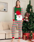 Family Christmas Pajamas Matching Sets Red Stripe Xmas Holiday Sleepwear Jammies