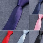 Mens Tie Skinny Classic Black Wedding Necktie Boys Slim Plain Party