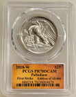 2018-w  25 Palladium Eagle Pcgs Pr70 First Strike Thomas Cleveland Signed