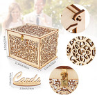 Diy Wedding Card Box Wood Large 12x9 Gold Rustic Lockable For Wedding Party