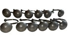 Set 12 Shower Curtain Hooks Rings Round Button Shape Silver Sparkle Textured