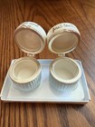 Adorable First Curl  First Tooth Ceramic Containers  Blue And Platinum New