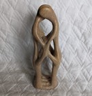 Carved Stone Couple Woman Man Hugging Art Sculpture Statue Figurine 8 1 2  Tall