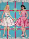 Vintage Uncut 1957 Petticoat Girls garden Party Paper Dolls  1 Top Reproduction
